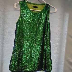 Green Sequin Tank Top